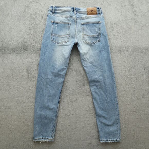 Alcott Jeans Mens Size 32x30 Blue Slim Fit Flex Denim Pants Distressed Fading - Picture 3 of 16
